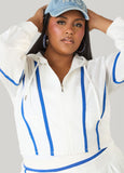 Cropped Mesh Paneled Track Jacket