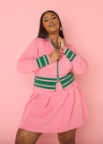Plus Size Pink Green Tennis Pickleball Skort Skirt Set