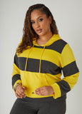 Plus Size Striped Hooded Pullover