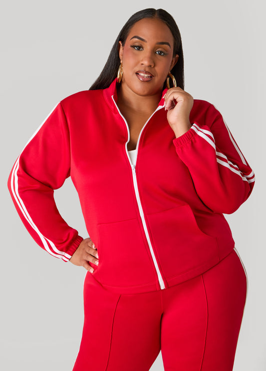 Striped Zip Front Jacket