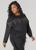 Studded Fringe Pullover