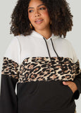 Colorblock Animal Print Hoodie