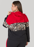 Animal Print Colorblock Hoodie