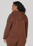 Animal Paneled Textured Hoodie