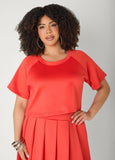 Cropped Athletic Knit Tee
