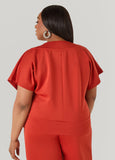 Athletic Knit V Neck Top