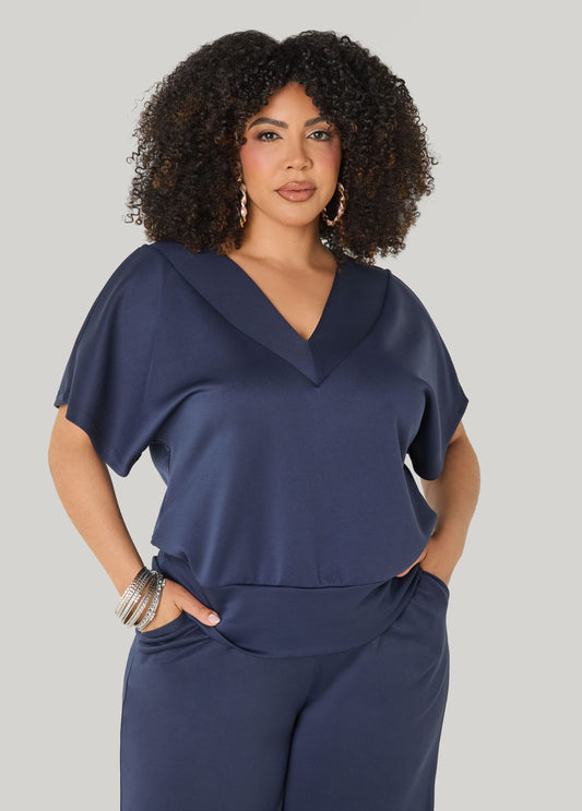 V Neck Scuba Top