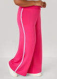 Striped Trim Wide Leg Track Pants