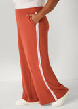 Textured Striped Wide Leg Pants