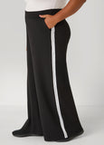 Striped Textured Wide Leg Pants