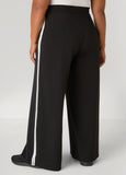 Striped Textured Wide Leg Pants