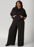 Plus Size Striped Textured Wide Leg Pants