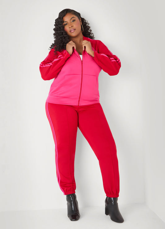 Pintucked Striped Joggers