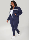 Plus Size Striped Pull On Track Pants