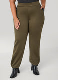 Faux Leather Paneled Joggers