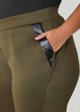 Faux Leather Paneled Joggers