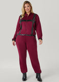 Faux Leather Paneled Joggers