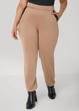 Faux Leather Paneled Joggers
