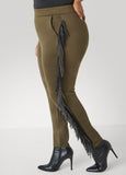 Studded Fringed Track Pants