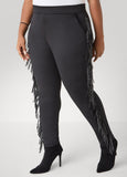 Studded Fringe Track Pants