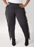 Studded Fringe Track Pants