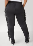 Studded Fringe Track Pants