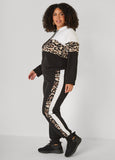 Colorblock Animal Print Joggers