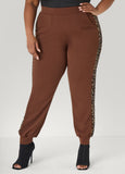 Animal Paneled Textured Joggers