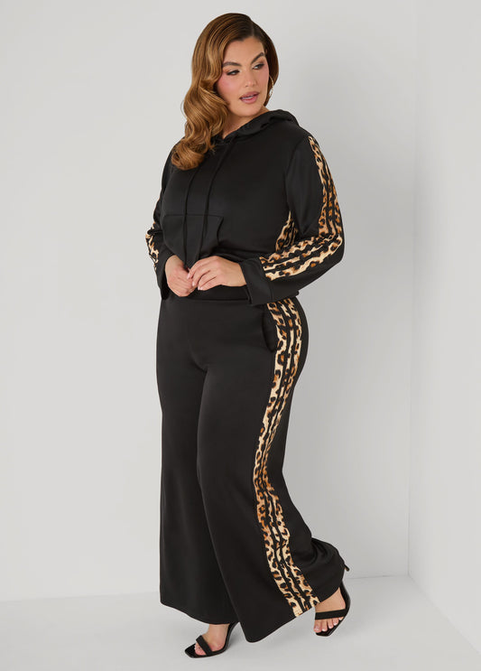 Animal Striped Wide Leg Pants