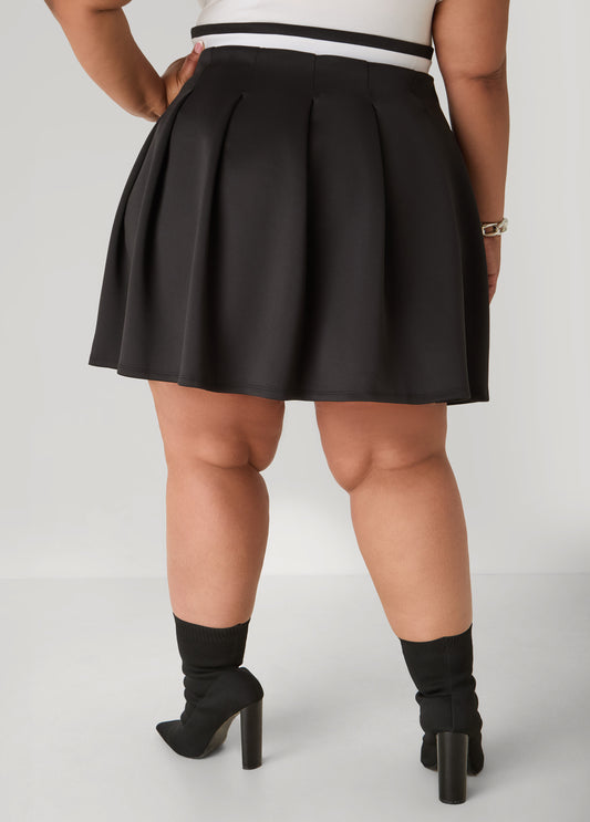 Pleated Striped Tennis Skort