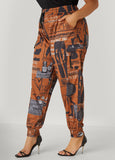 Newspaper Print Cargo Joggers