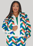 Geo Print Zip Front Track Jacket