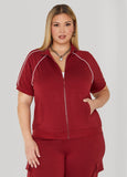 Plus Size French Terry Track Vest Plus Size Athleisure Matching Set