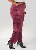 Pintucked Velour Track Pants