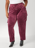 Pintucked Velour Track Pants