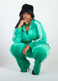 Striped Velour Track Jacket