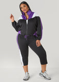 Drawstring Colorblock Track Jacket