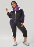 Drawstring Colorblock Track Jacket