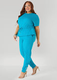 Drawstring Peplum Sweatshirt