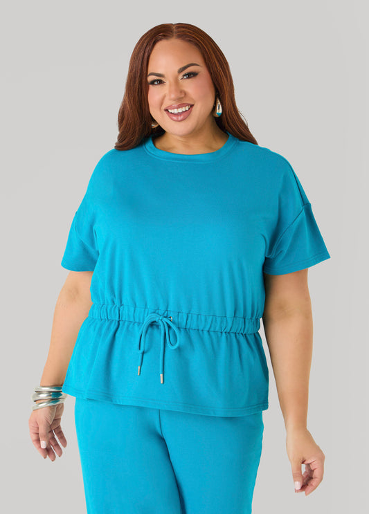 Drawstring Peplum Sweatshirt