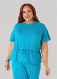 Drawstring Peplum Sweatshirt