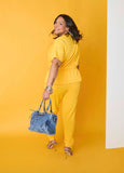 Plus Size Zip Ankle Joggers Sweatpants Two Piece Matching Set