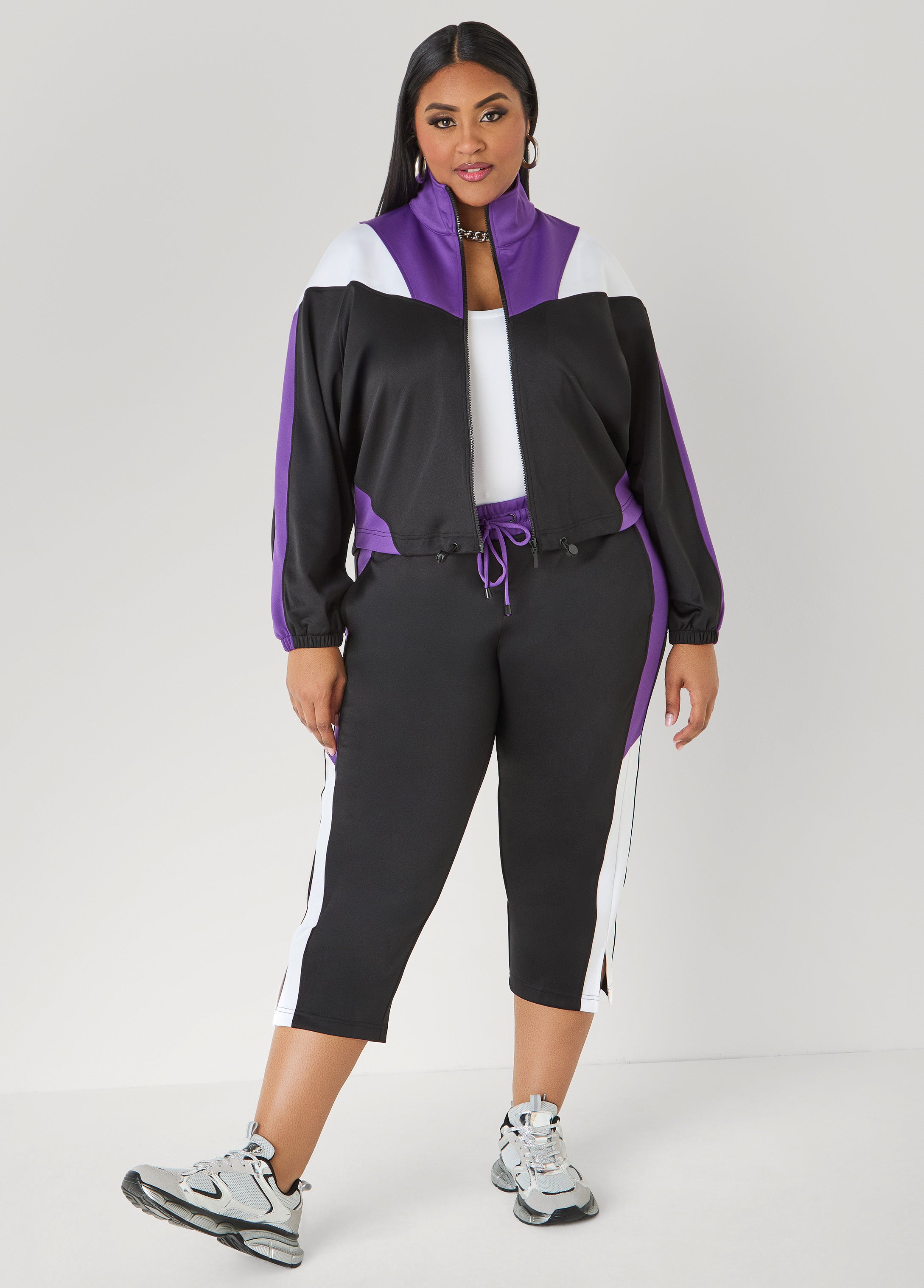 Side Split Colorblock Capris – Ashley Stewart