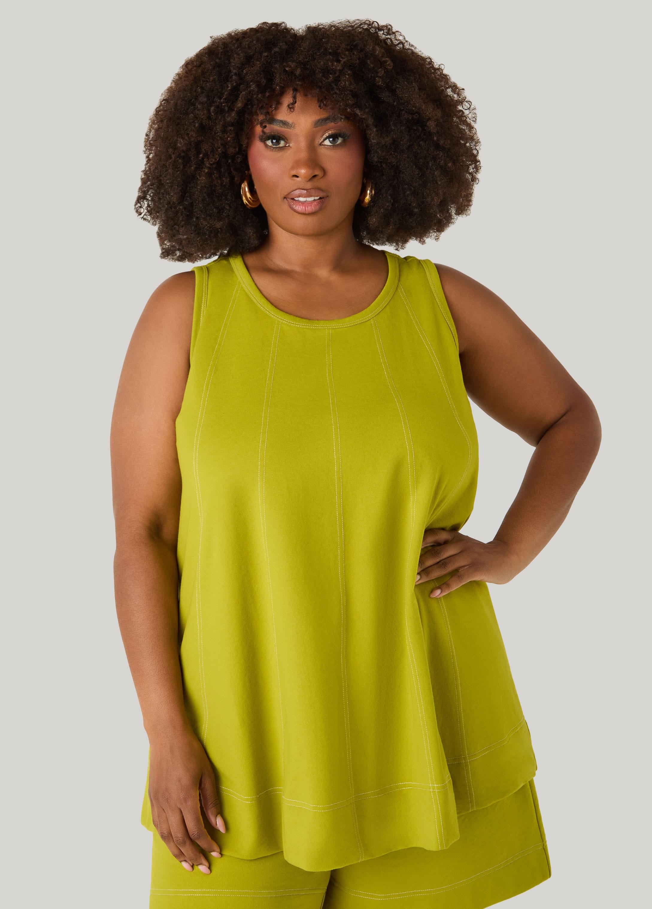 Seam Detailed Swing Top – Ashley Stewart