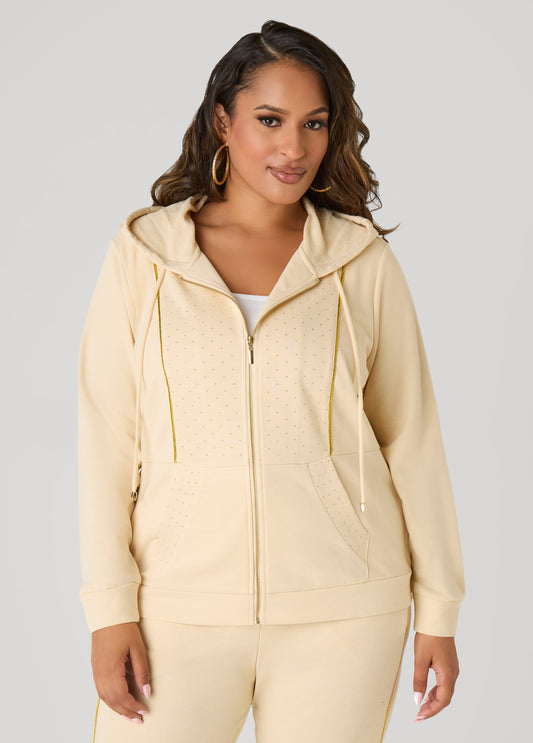 Plus Size Studded French Terry Hoodie