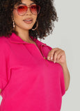 Zip Front Ribbed Pullover