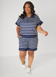 Striped Zip Detailed Pullover