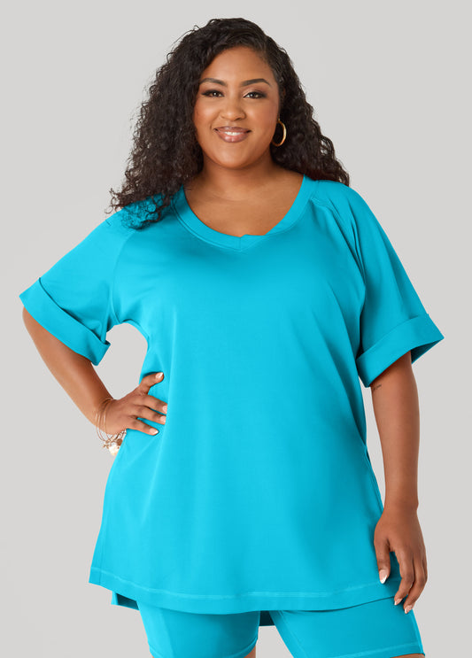 Side Split Athletic Knit Top
