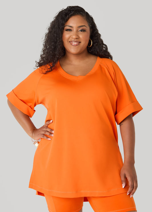 Side Split Athletic Knit Top