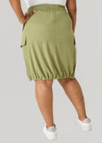 Drawstring Slip On Cargo Skirt